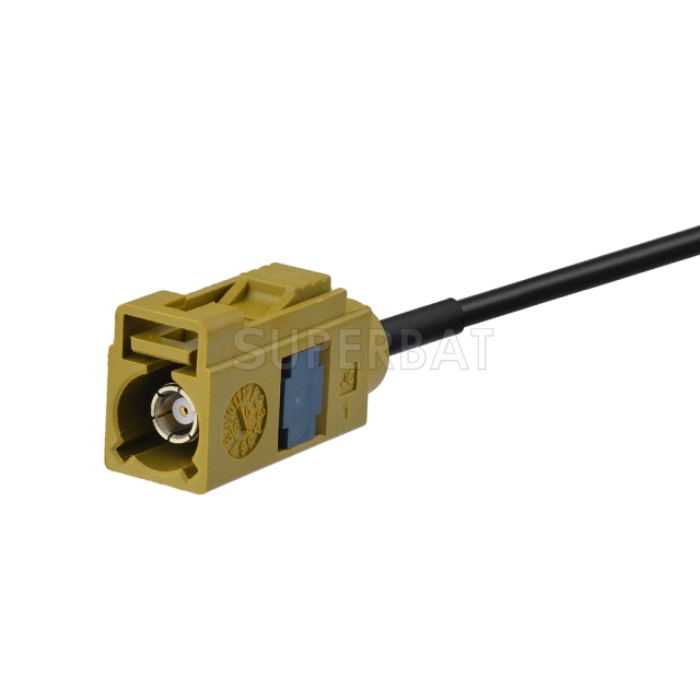 Fakra Curry Straight Jack to Fakra Curry Straight Plug RG174