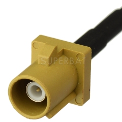 Fakra Curry Straight Plug to Fakra Heather Violet Straight Jack RG174