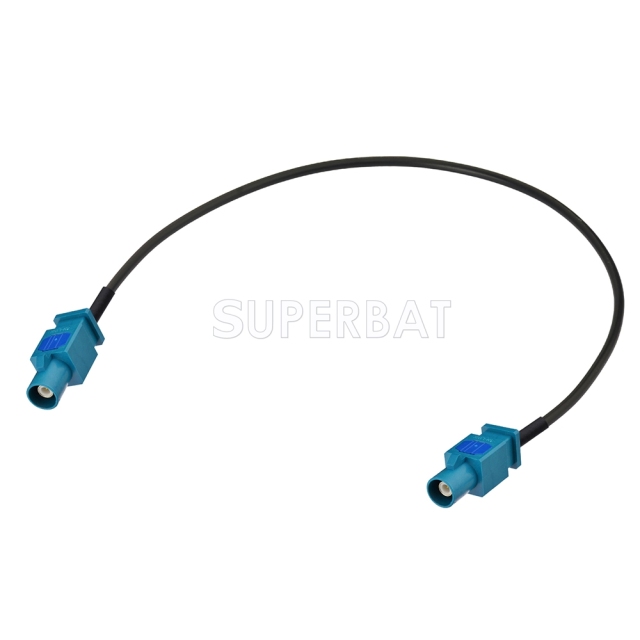 Fakra Water Blue 1 Straight Plug to Fakra Water Blue 1 Straight Plug RG174