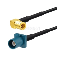 Fakra Z plug to Right angle SMB plug  RG174