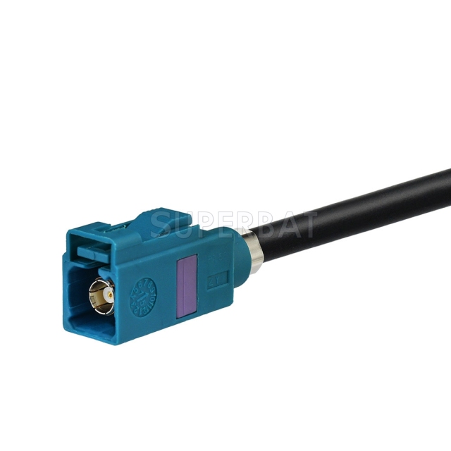 Fakra Water Blue Straight Jack to N Right Angle LMR195