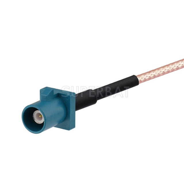 Fakra Water Blue Straight Jack to Fakra Water Blue Straight Plug RG316