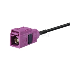 Fakra Heather Violet Straight Jack to Fakra Heather Violet Straight Plug RG174