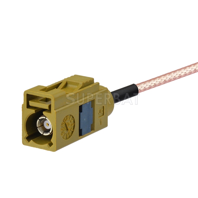 Fakra Curry Straight Jack to Fakra Curry Straight Plug RG316
