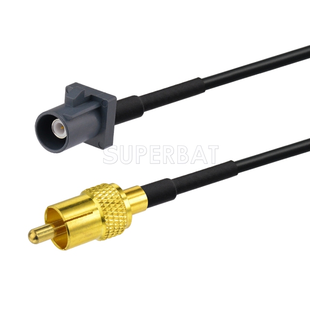 Fakra Blue Grey Straight Plug to RCA Straight Plug RG174