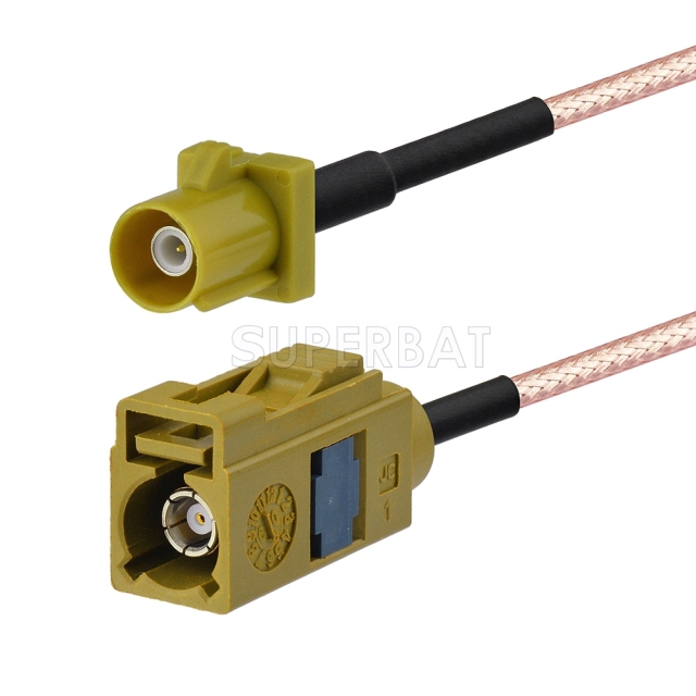 Fakra Curry Straight Jack to Fakra Curry Straight Plug RG316
