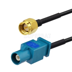 Superbat Fakra Z Male to SMA Male RG174 GPS Pigtail Coax Cable for GPS Antenna