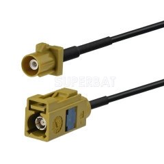 Fakra Curry Straight Jack to Fakra Curry Straight Plug RG174