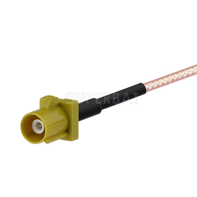 Fakra Curry Straight Jack to Fakra Curry Straight Plug RG316