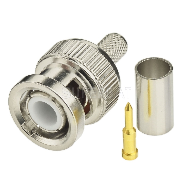 BNC Plug Male Connector Straight Crimp for RG58 LMR195