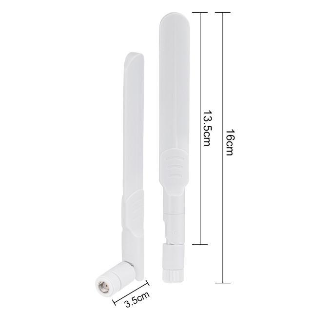 2x White Color WiFi Antenna Dual Band 2.4GHz/5GHz 8dBi with RP-SMA Male for Wireless Router or Card