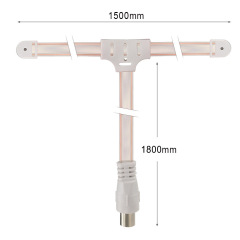 Superbat FM Dipole Antenna 75 Ohm F Type Male PAL Plug Connector for Home Table Top Stereo Sound Radio Receiver Tuner