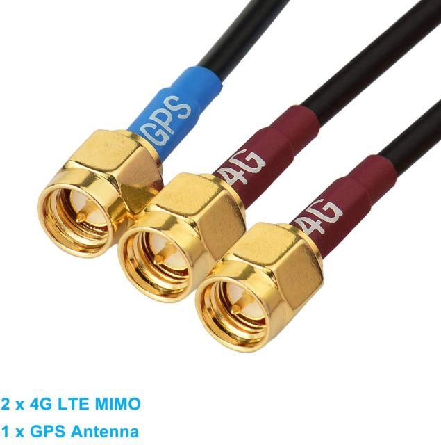 4G LTE MIMO Cellular GPS Adhesive Magnetic Mount Antenna for 4G LTE GPS Cradlepoint IBR900 IBR1700 Sierra Wireless Airlink MG90 MP70 GX450 RV50 RV50X Industrial Gateway Modem Mobile Router