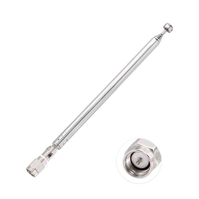 Superbat SMA Male Connector DAB DAB+ FM AM TV Antenna 6 Section Telescopic Aerial for Home Audio Radio Stereo Receiver