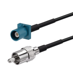 Fakra Water Blue Straight Plug to RCA Straight Plug RG174