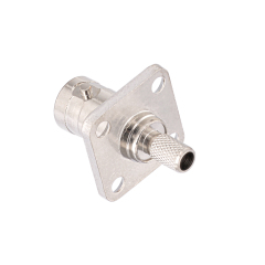 BNC Jack Female Connector Straight 4 Hole Flange Crimp LMR-195