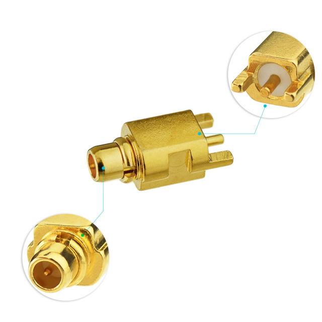 MMCX Plug Male Right Angle White shell Connectors Gold-Plated for Shure Earphone Cable