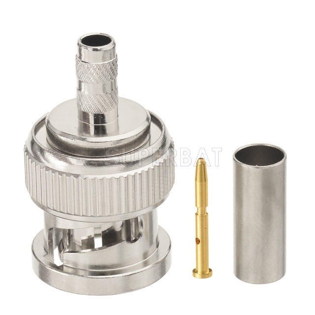 Superbat BNC Male Crimp Solder Attachment 75 Ohm SDI Connector for RG59 6G-SDI 4K UHD HD Video Camera Coaxial Cable