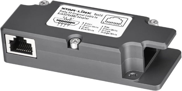 GODPEE Ethernet Adapter for Starlink Antenna V2 Dishy Cable Spx Plug to RJ45 Connector Converter -Satellite POE Injector Adapters with 7.8inch CAT8 Cable - Ethernet Cables Box Accessories for Starlink