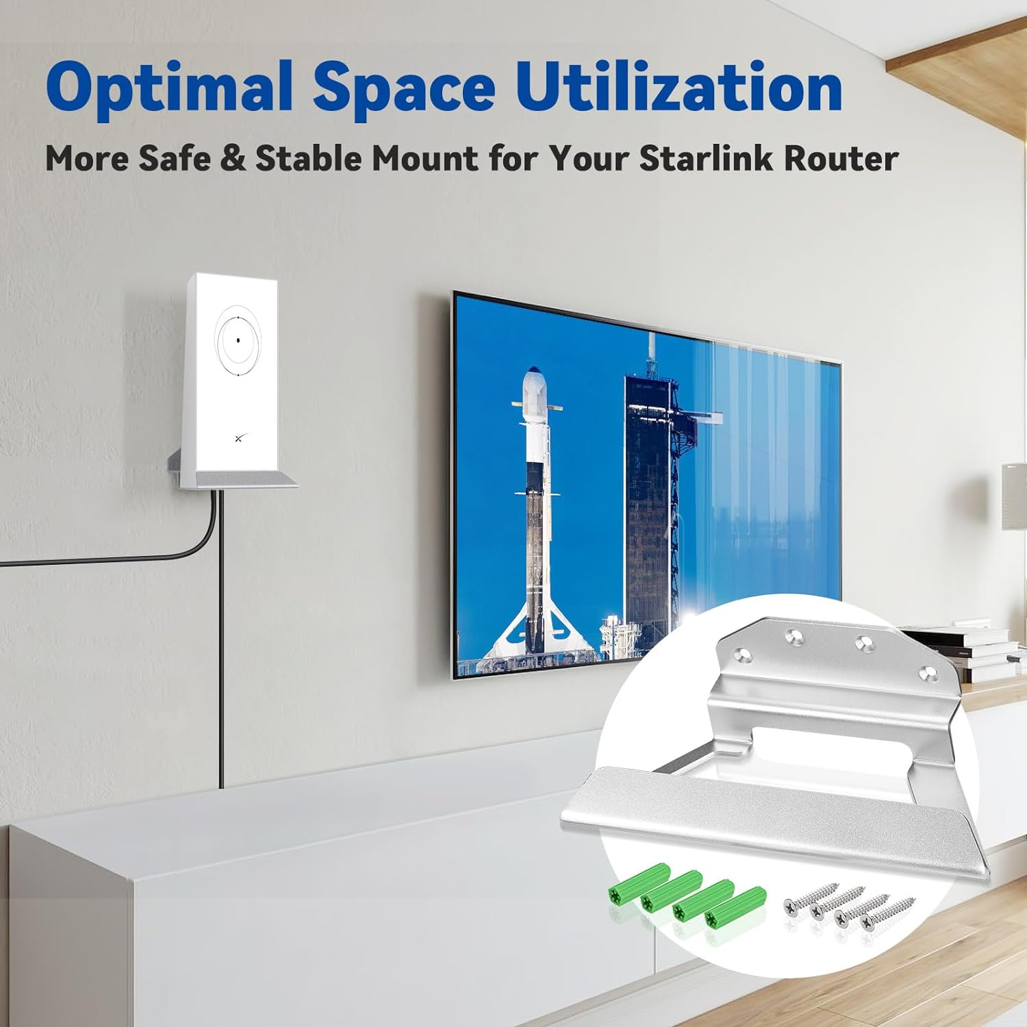 Palm Router Shelf Mount GODPEE Wall Mount Bracket for Starlink Satellite Internet V2 Gen2 Mesh ...