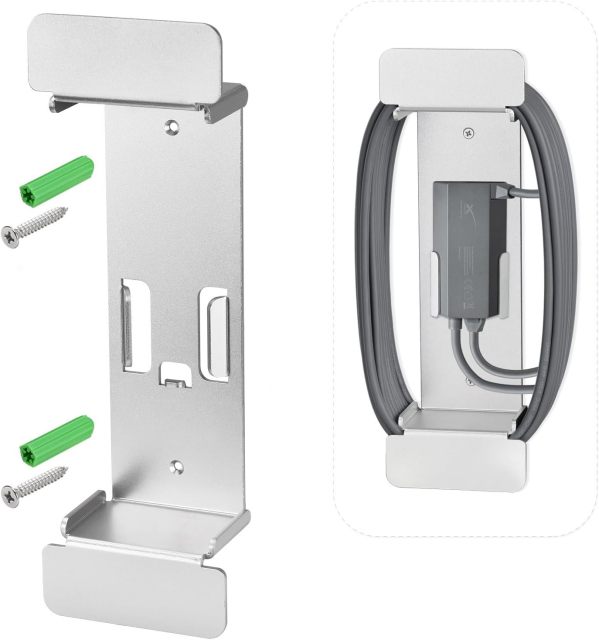 GODPEE Aluminium Cable Caddy for Starlink Satellite Ethernet Replacement Cable - Mounting Kit with Built-in Ethernet Adapter Holder - for 30ft 75ft 150ft Starlinks Extension Cord Cables Wall Mount