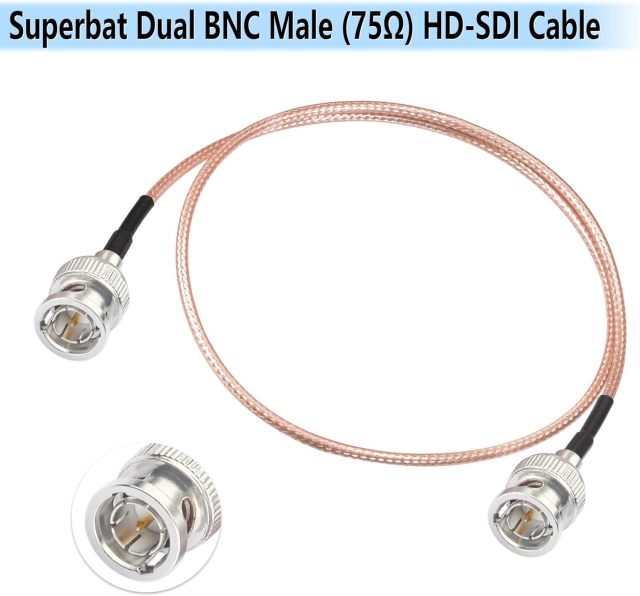 Superbat 3G SDI Cable BNC Cable 75 ohm 50cm for Cameras Monitor Vedio Recorder BMCC Video Equipment Supports HD-SDI 3G-SDI 4K 8K SDI Video Cable 2Pcs