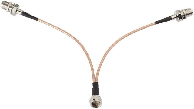 SUPERBAT F-Type Splitter Cable F Male to F Dual Female Coax Splitter Cable V-Type F Type TV Splitter Cable Satellite 50ohm 15cm(6 inches)