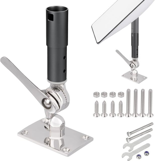 GODPEE Antenna Mount for Starlink Satellite Dish V2 Standard Actuated Antenna -[Seamlessly Fit Solid Pipe Adapter + Stainless Steel Antennae Base] Mounting Kit - for Marine Automotive