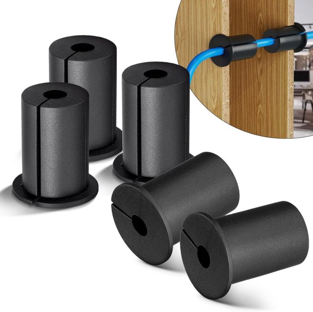 GODPEE Cable Split Bushing Wall Grommet for Starlink Dishy/Ethernet Cat 6 7 8 PC Cables - for 1 inch Wall Hole Wire Routing Kit - Feed-Through Cable Bushings for Starlink Mounting - 5Pack