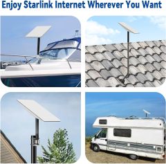 GODPEE Pipe Adapter for Starlink Satellite Dish V2 Antenna Pole Mount for Mast with Inner Diameter of 1.37inch - Sturdy Aluminium Alloy - Built-in Anti-Rotation Rib Safe Stable Pipe Adapter