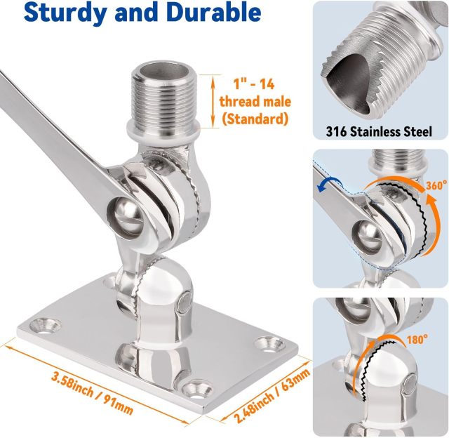 GODPEE Antenna Mount for Starlink Satellite Dish V2 Standard Actuated Antenna -[Seamlessly Fit Solid Pipe Adapter + Stainless Steel Antennae Base] Mounting Kit - for Marine Automotive