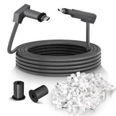 GODPEE 30Ft Replacement Cable for Starlink V2 [ Standard Actuated ] Satellite Dish Antenna - with Cable Feed Through Bushings & Wire Clips - Heat Resistant Extension Cable Accessories for Starlink