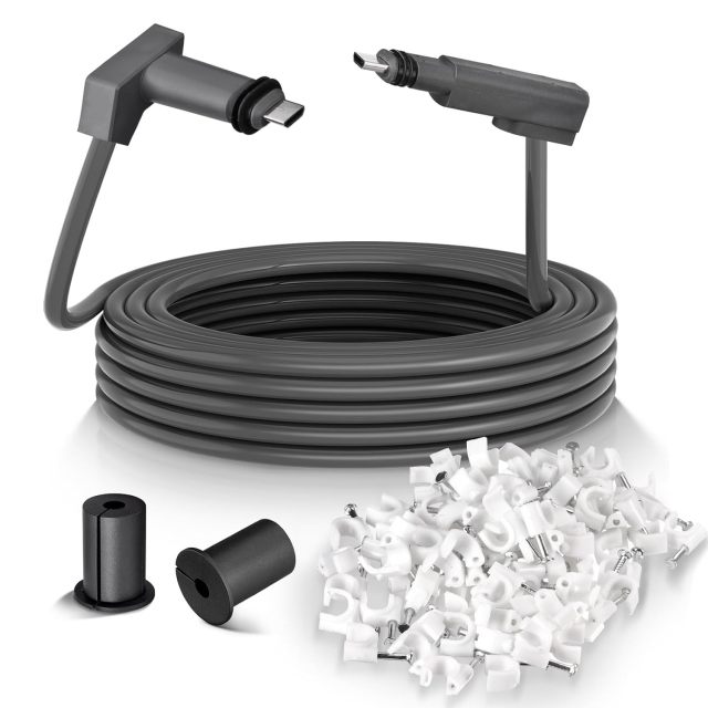 GODPEE 30Ft Replacement Cable for Starlink V2 [ Standard Actuated ] Satellite Dish Antenna - with Cable Feed Through Bushings & Wire Clips - Heat Resistant Extension Cable Accessories for Starlink