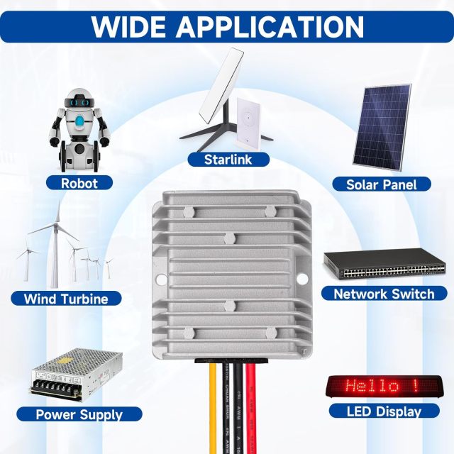 GODPEE DC Converter Regulator Step UP 12V to 48V - 3A 144W Power Supply Adapter Voltage Booster Converter for Starlink Golf Cart Club Car Truck Vehicle Boat Solar System