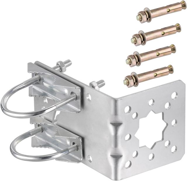 GODPPE Starlink Antenna Wall U Bolt Pole Clamp Mount Bracket Set Starlink Pipe Adapter -for Starlink Outdoor TV Satellite Dish Lora Antenna Mast Universal Mounting Kit - for Holding Pole 1.1 to 1.97in