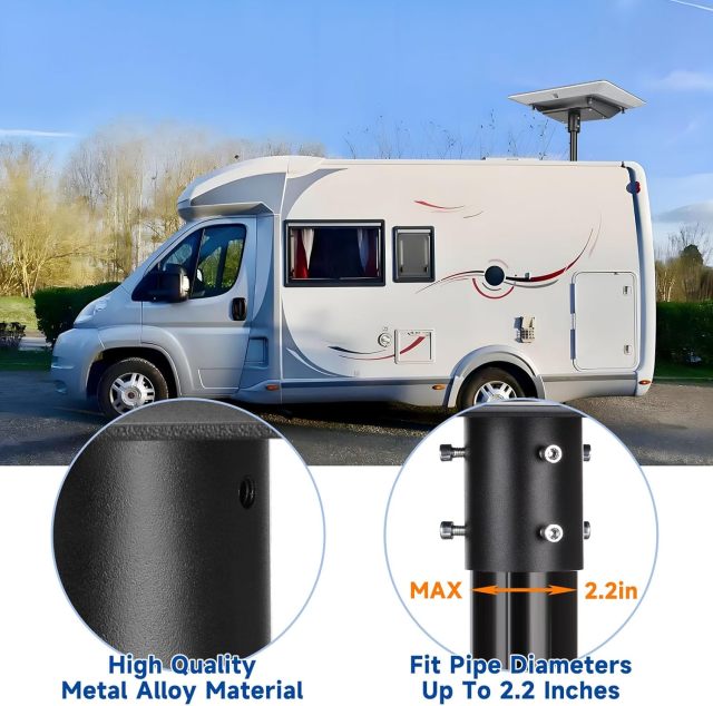 Sturdy Pipe Adapter Mounting Kit for Starlink Gen 2 V2 [Flat High Performance] Antenna - Highly Compatible - Metal Alloy Bracket for Starlink Gen2 Internet Satellite Dish Roof Pole Mount Holder