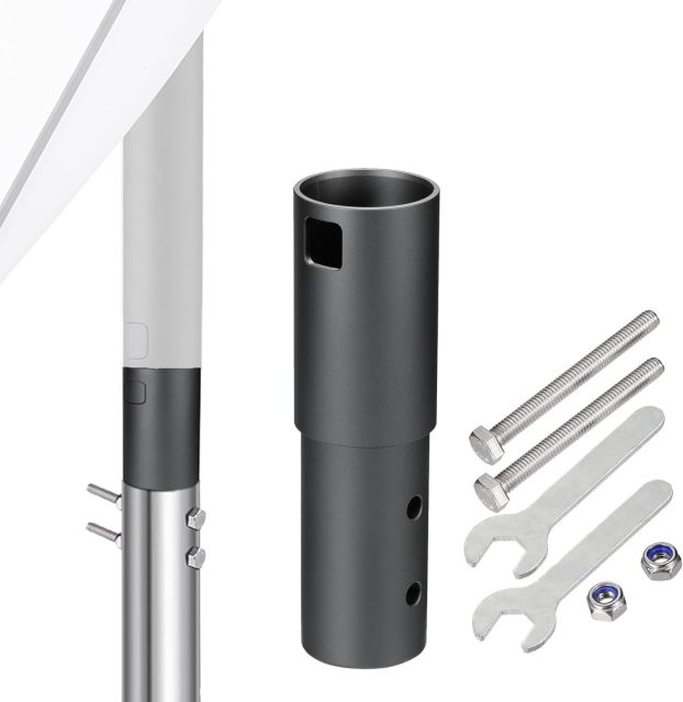 GODPEE Pipe Adapter for Starlink Satellite Dish V2 Antenna Pole Mount for Mast with Inner Diameter of 1.37inch - Sturdy Aluminium Alloy - Built-in Anti-Rotation Rib Safe Stable Pipe Adapter