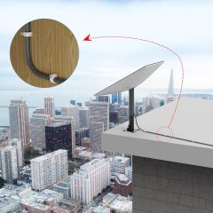GODPEE Antenna Heavy-Duty Bracket for Starlink Satellite Dishes Roof Pole Mounting Kit Accessory - Short Horizontal Bracket with Wire Cable Clips