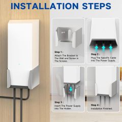 Wall-Mount Holder for Starlink Gen 2 V2 [ High Performance ] [ Flat High Performance ] Power Supply - Durable/Space Saving - Aluminum Alloy Mounting Bracket for Starlink Gen2 Wall Mount Kit