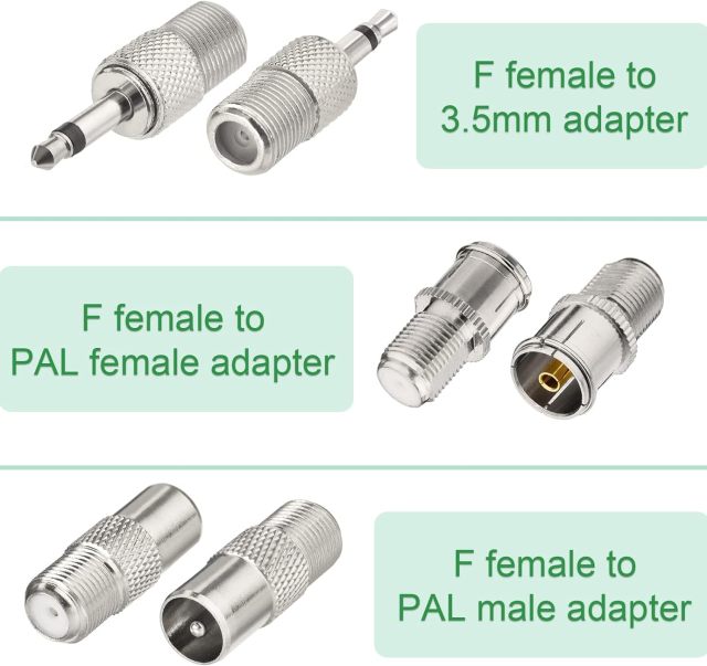 Superbat FM Telescopic Antenna Kit 75 Unbal F Type Connector DAB Radio Replacement Antenna for TV AM FM Radio Stereo Receiver Bose Wave Radio etc.