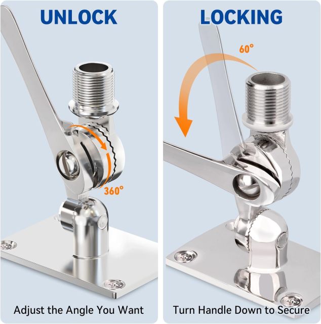 GODPEE Antenna Mount for Starlink Satellite Dish V2 Standard Actuated Antenna -[Seamlessly Fit Solid Pipe Adapter + Stainless Steel Antennae Base] Mounting Kit - for Marine Automotive