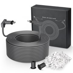 GODPEE 150Ft Replacement Cable for Starlink V2 [ Standard Actuated ] Satellite Dish Antenna - with Cable Feed Through Bushings & Wire Clips - Heat Resistant Extension Cable Accessories for Starlink