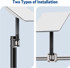 GODPEE Pipe Adapter for Starlink Satellite Dish V2 Antenna Pole Mount with U Bolt Pole Clamp - Sturdy Aluminium Alloy - Built-in Anti-Rotation Rib Safe Stable Pipe Adapter