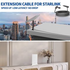 GODPEE 30Ft Replacement Cable for Starlink V2 [Standard Actuated ] Rectangular Satellite Dish Antenna - Heat Resistant Extension Cable Accessories for Starlink