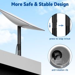 GODPEE Pipe Adapter for Starlink Satellite Dish V2 Antenna Pole Mount for Mast with Inner Diameter of 1.37inch - Sturdy Aluminium Alloy - Built-in Anti-Rotation Rib Safe Stable Pipe Adapter