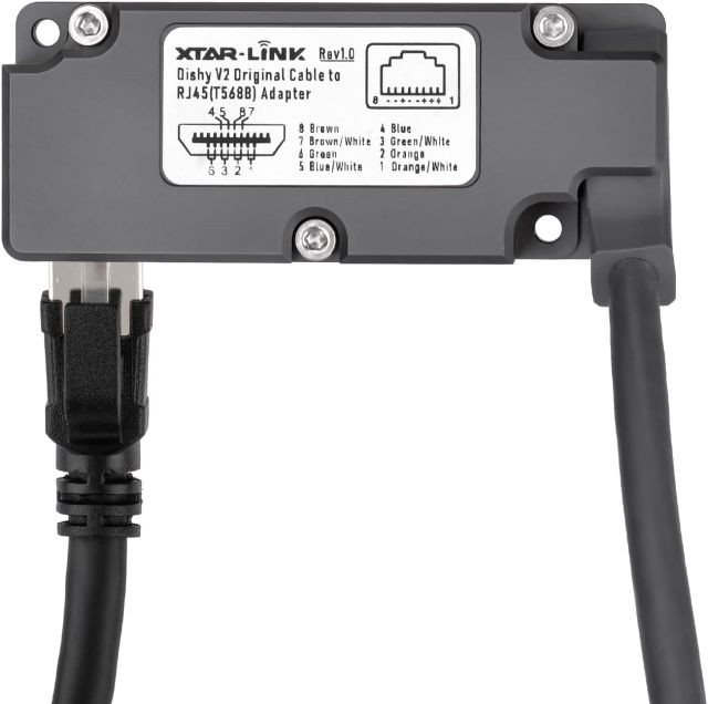 GODPEE Ethernet Adapter for Starlink Antenna V2 Dishy Cable Spx Plug to RJ45 Connector Converter -Satellite POE Injector Adapters with 7.8inch CAT8 Cable - Ethernet Cables Box Accessories for Starlink