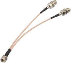 SUPERBAT F-Type Splitter Cable F Male to F Dual Female Coax Splitter Cable V-Type F Type TV Splitter Cable Satellite 50ohm 15cm(6 inches)