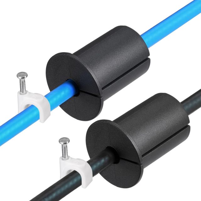 GODPEE Cable Mounting Routing Kit for Starlinks Dishy Ethernet Cable Feed Through Bushings Accessories Wire Wall Hole Cover Cables Grommet Durable 2 Pack with Wire Clips