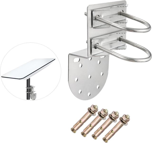 GODPPE Starlink Antenna Wall U-Bolt Clamp Pole Mount Bracket Kit Starlink Pipe Adapter -for Starlink Outdoor TV Satellite Dish Lora Antenna Mast Universal Mounting Set - for Holding Pole 1.1 to 1.97in