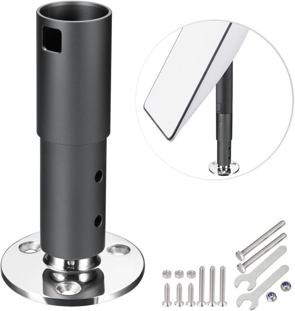 GODPEE Antenna Mounting Kit for Starlink Satellite Dish V2 Standard Actuated Antenna -[Solid Pipe Adapter + Stainless Steel Antennae Base] Mount Kit [Seamlessly Fit] - for Marine Automotive